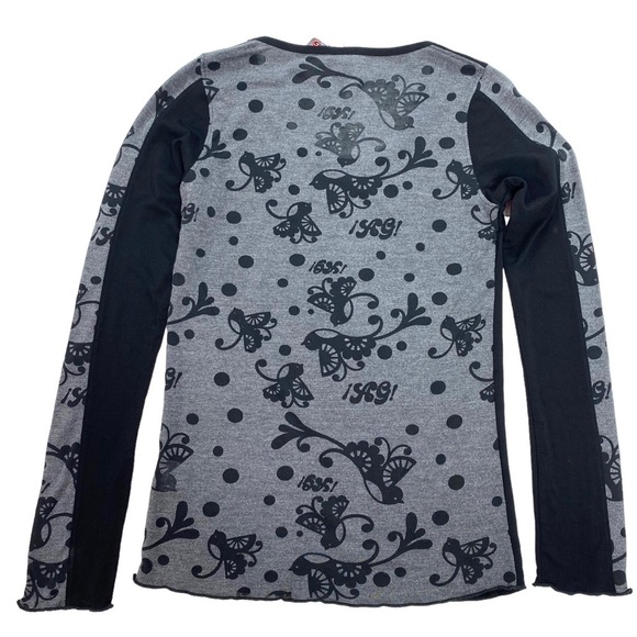 AY Guey Mexicans Skull Print Sheer Long-sleeve Shirt Black Size S New with Tags - Picture 8 of 8